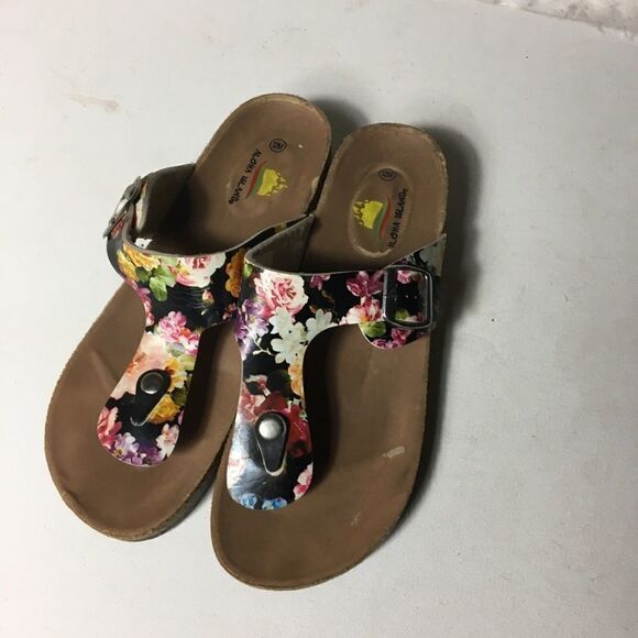 Aloha Island slip on flower prints sandals size 12 - Picture 7 of 9